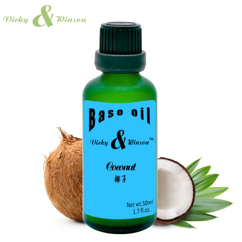 Vicky&winson Ulei de nucă de cocos 50ml Ulei de nucă de cocos virgin Carrier- Ulei de extract de nucă de cocos 100% Ulei de nucă de cocos pur pentru păr și piele VWJC18